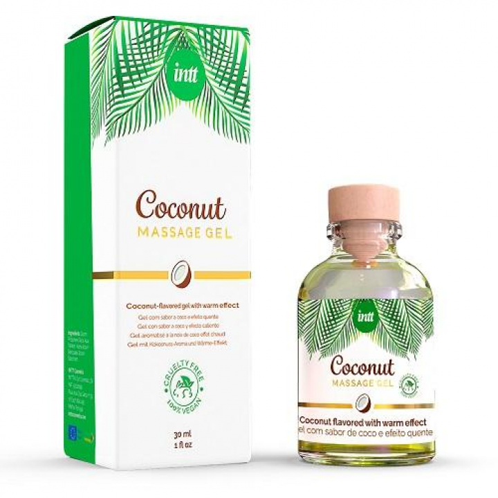 Intt Coconut Massage Gel - Gel Massagem Vegano Com Sabor a Coco e Efeito Quente 30ml
