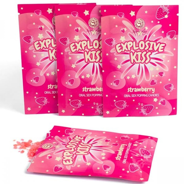 Secret Play Explosive Kiss - Rebuçados Explosivos Para Sexo Oral  - Morango