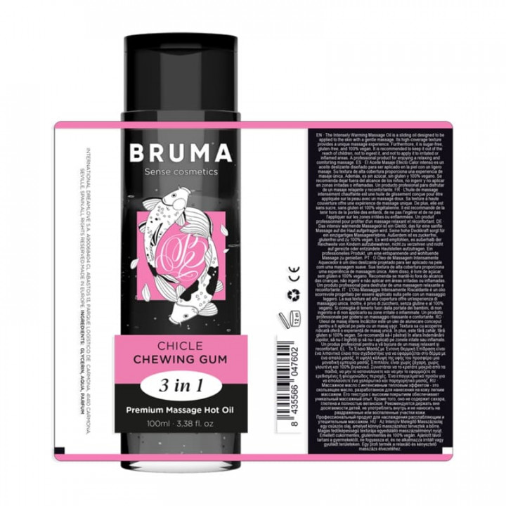 Óleo de Massagem -  Bruma 3 in 1 Premium Massage Hot Oil - Chewing Gum 100 ml