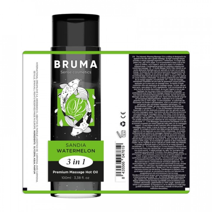 Óleo de Massagem -  Bruma 3 in 1 Premium Massage Hot Oil - Melancia 100 ml