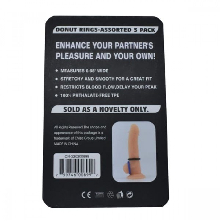 Anéis Pénis - Donut Rings-Assorted 3 Pack