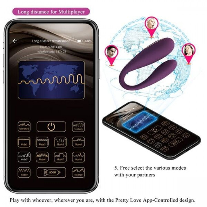 Vibrador de Casal Com App Pretty Love August