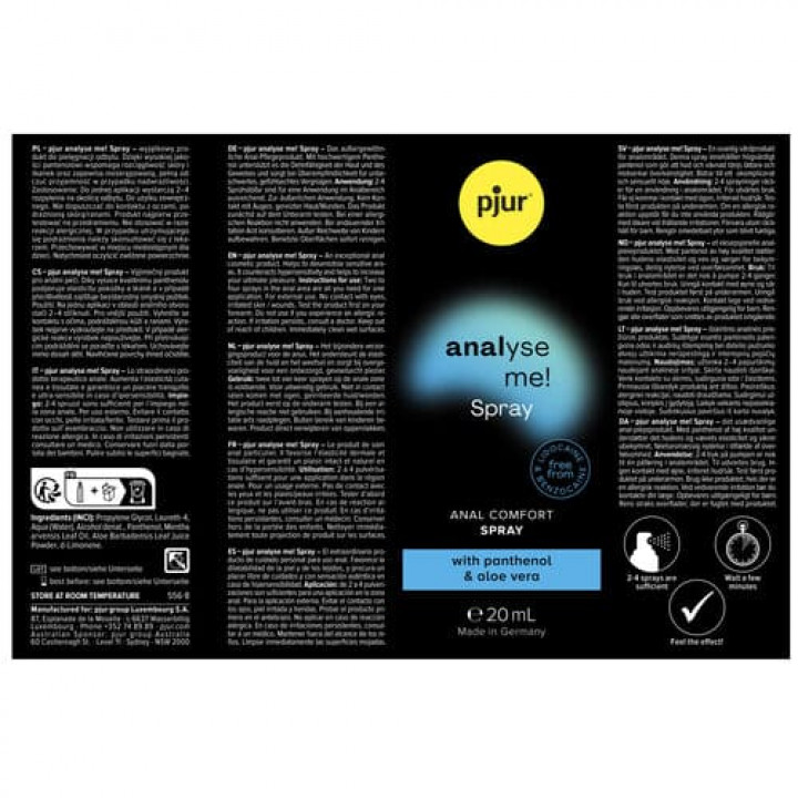 Relaxante Anal Pjur Analyse Me! - Anal Confort Spray 20 ml