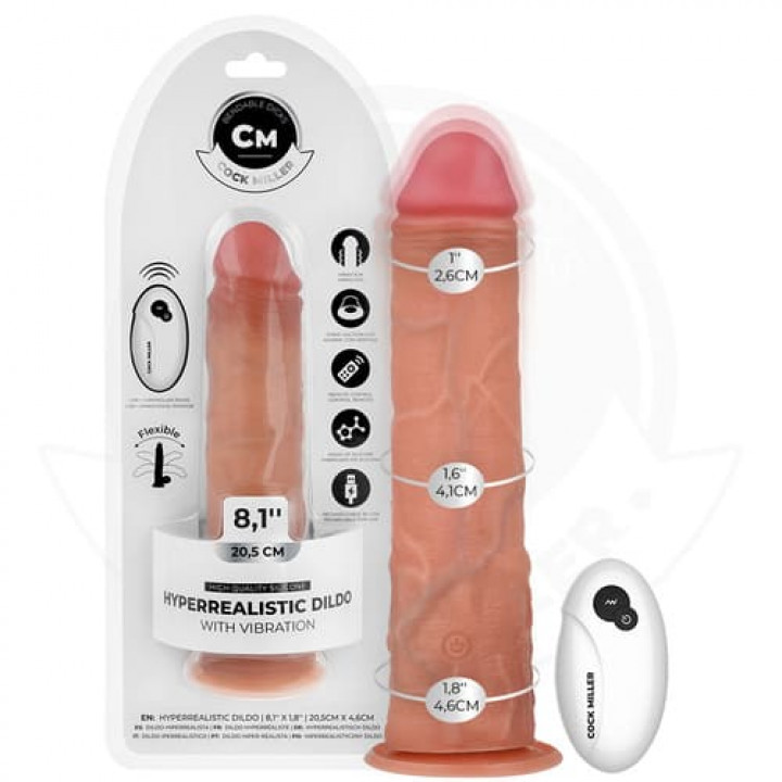 Vibrador Hiper-Realista com Comando Cock Miller - 20.5 cm