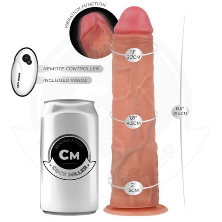 Vibrador Hiper-Realista com Comando Cock Miller - 21.5 cm
