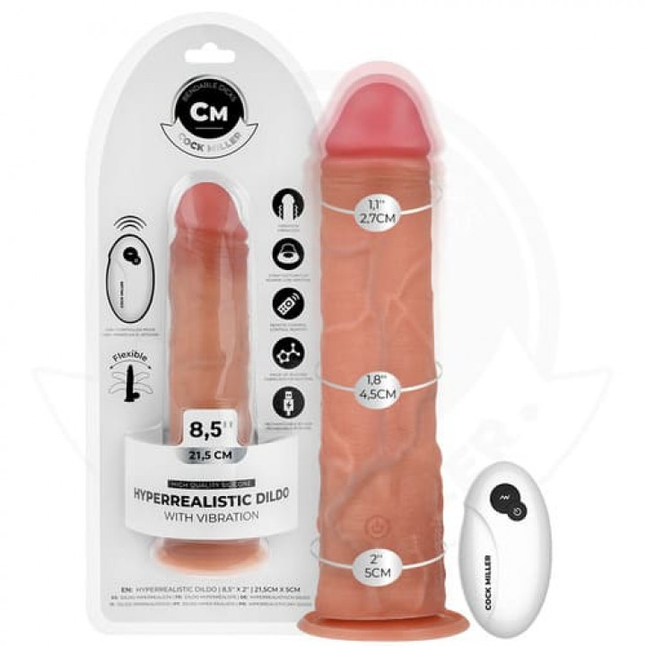 Vibrador Hiper-Realista com Comando Cock Miller - 21.5 cm