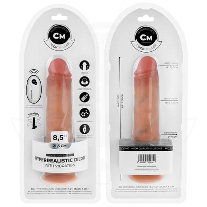 Vibrador Hiper-Realista com Comando Cock Miller - 21.5 cm