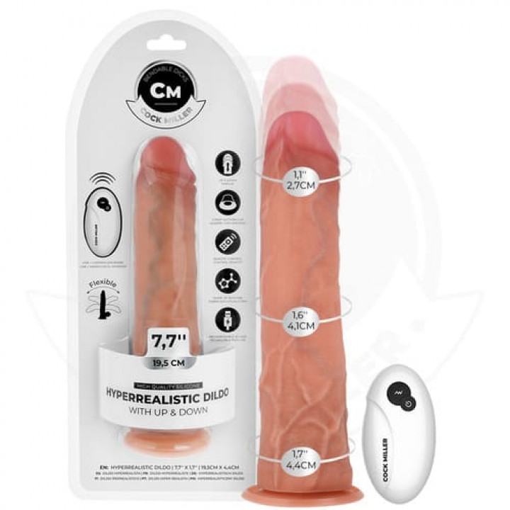 Vibrador Hiper-Realista com Impulso e Comando Cock Miller - 19.5 cm
