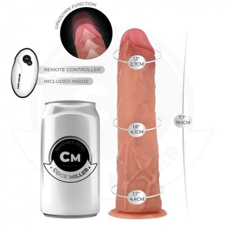Vibrador Hiper-Realista com Impulso e Comando Cock Miller - 19.5 cm