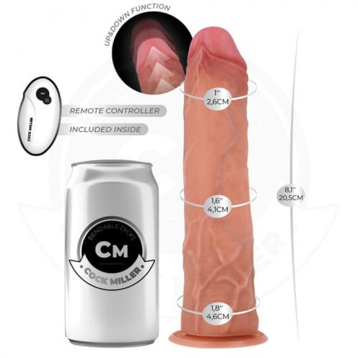 Vibrador Hiper-Realista com Impulso e Comando Cock Miller - 20.5 cm