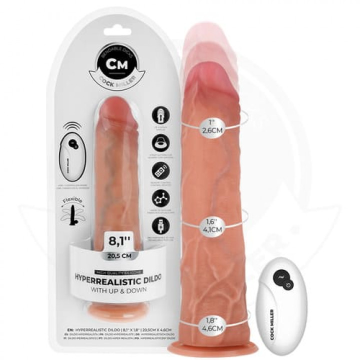 Vibrador Hiper-Realista com Impulso e Comando Cock Miller - 20.5 cm