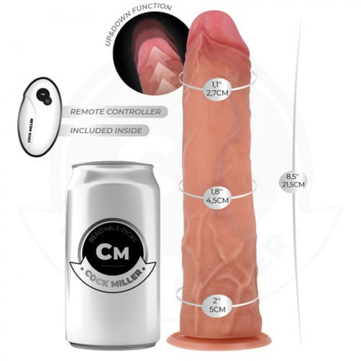 Vibrador Hiper-Realista com Impulso e Comando Cock Miller - 21.5 cm