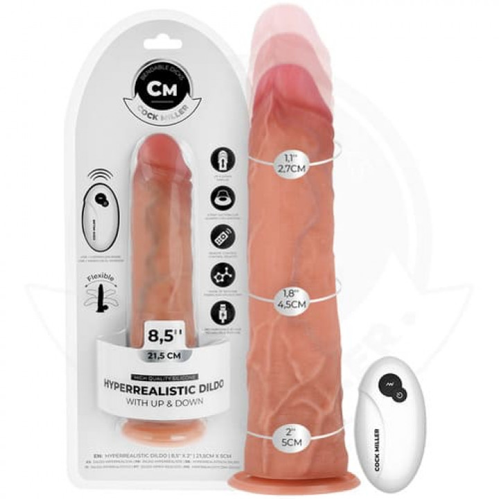 Vibrador Hiper-Realista com Impulso e Comando Cock Miller - 21.5 cm