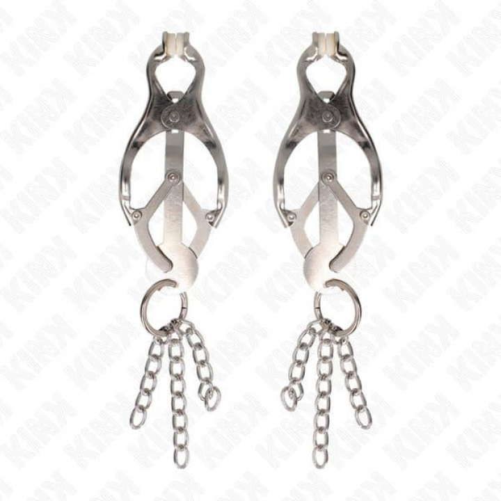 Pinças Mamilos Kink - Trevo Japonês com Pequenas Correntes