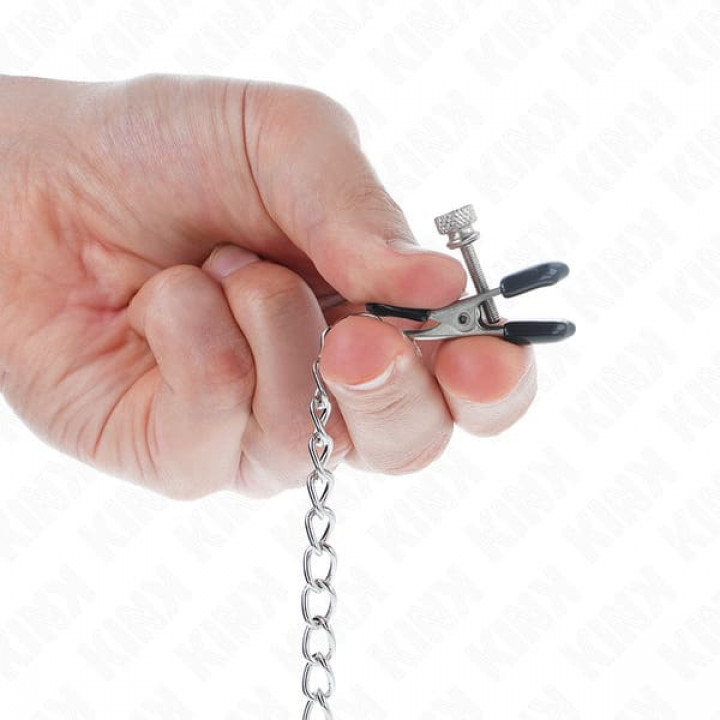 Pinças Mamilos Kink - Com Corrente Plana 34 cm