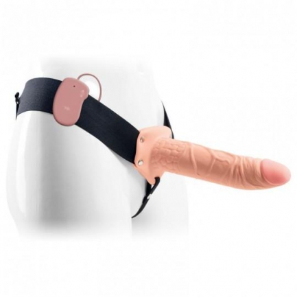 Strap-On Oco Com Vibração Real Rapture Air Feeling 8' Branco