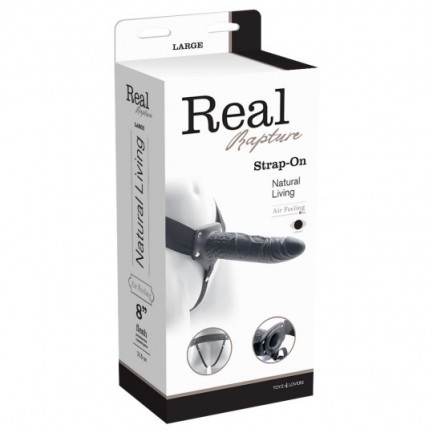 Strap-On Oco Com Vibração Real Rapture Air Feeling 8' Preto