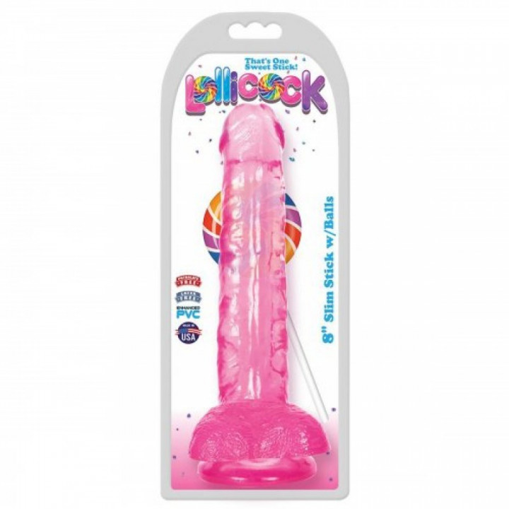 Dildo Realistico Lollicock Slim Stick Rosa 20.3 Cm
