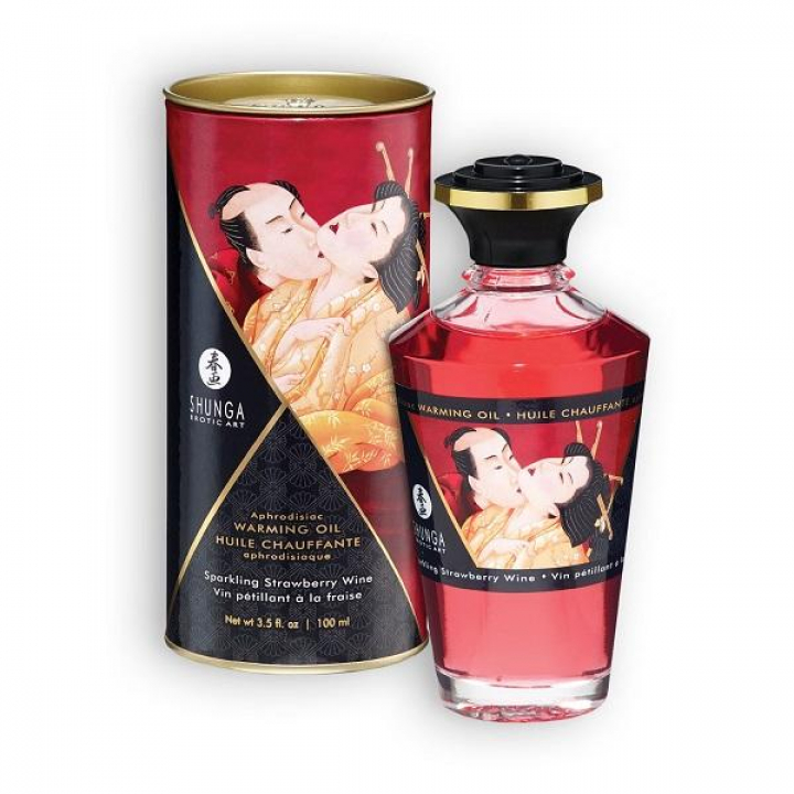 Óleo de Massagem Afrodisíaco Shunga - Morango e Champanhe 100 ml