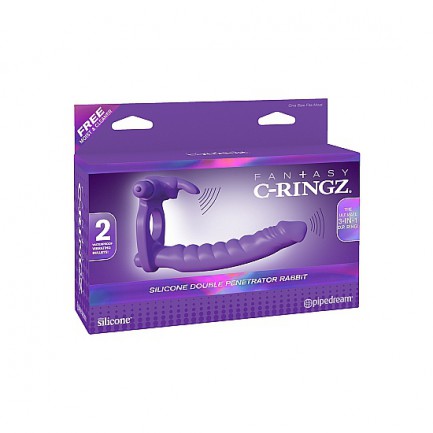 Anel Vibratório - Fantasy C-Ringz Silicone Double Penetrator Rabbit