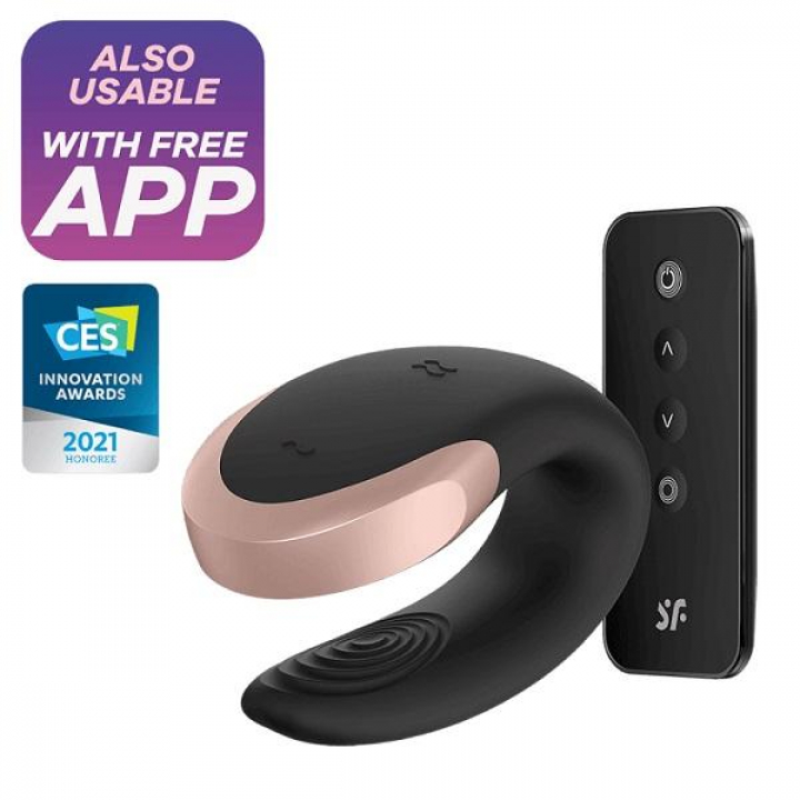 Satisfyer Luxury Double Love com App - Preto