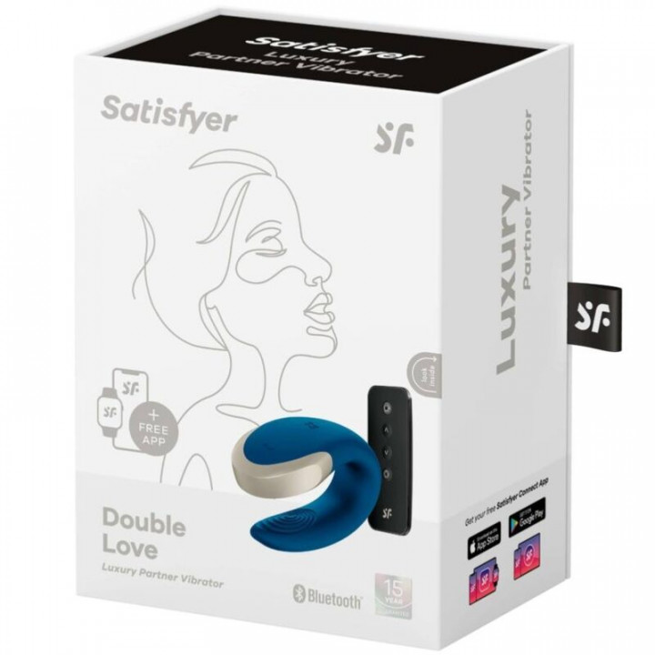 Satisfyer Luxury Double Love com App - Azul
