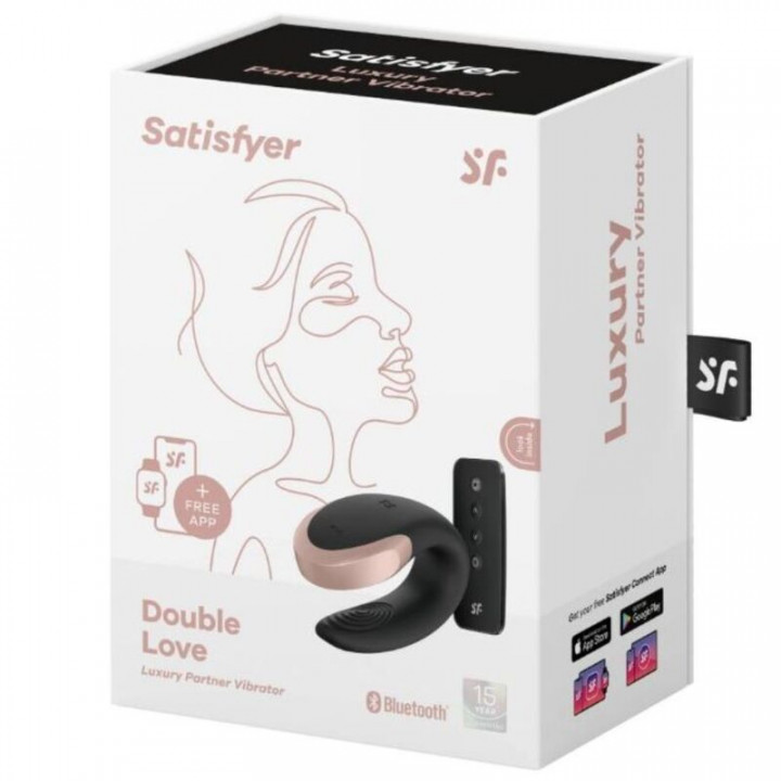 Satisfyer Luxury Double Love com App - Preto