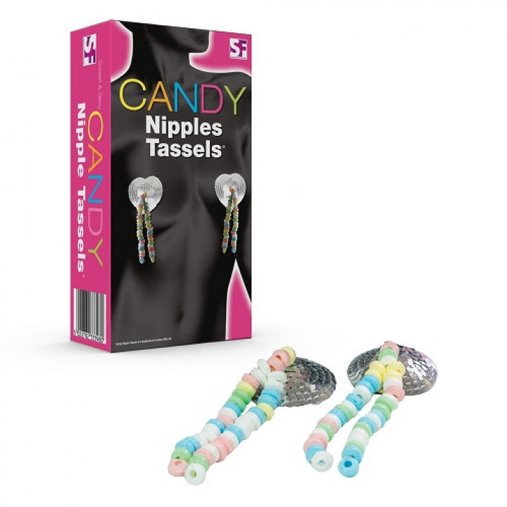 Tapa Mamilos Candy Black Nipple Tassels