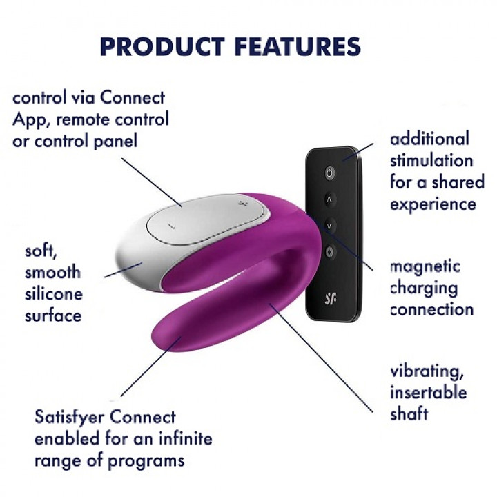 Satisfyer Double Fun com App - Roxo