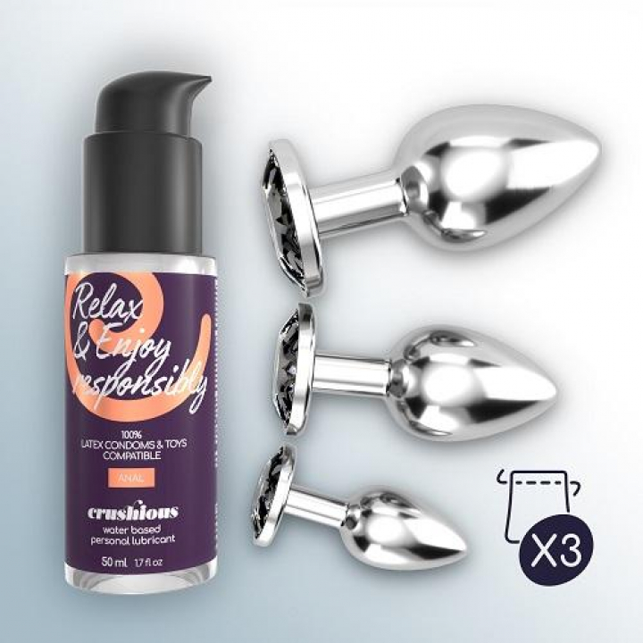 Plugs Anais Crushious Bijou Anal Wet Train Trio - Preto