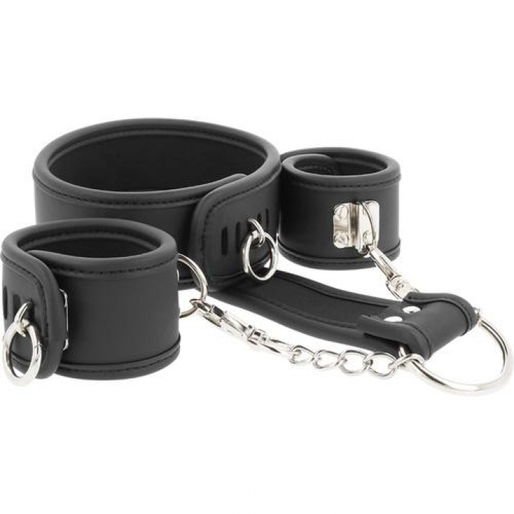 Coleira e Algemas Fetish Submissive - Bound Neck to Wrist Restraints II