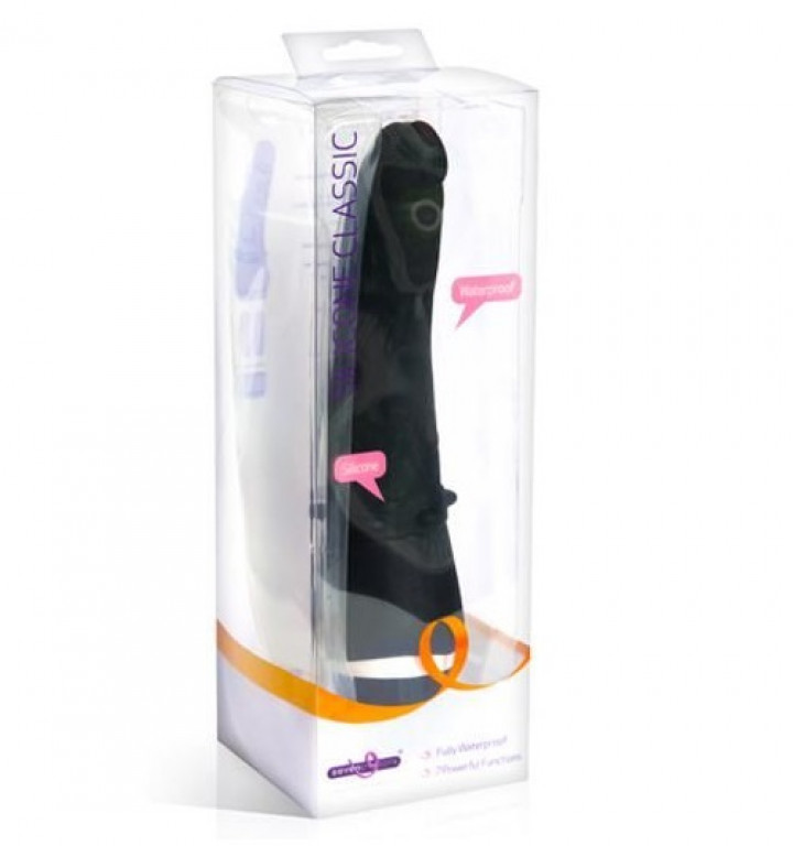 Vibrador Realístico Silicone Classic Seven Creations Preto 17 cm