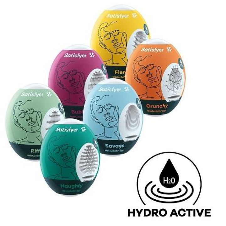 Satisfyer Masturbator Eggs - Riffle + Bubble + Naughty + Crunchy + Savage + Fierce