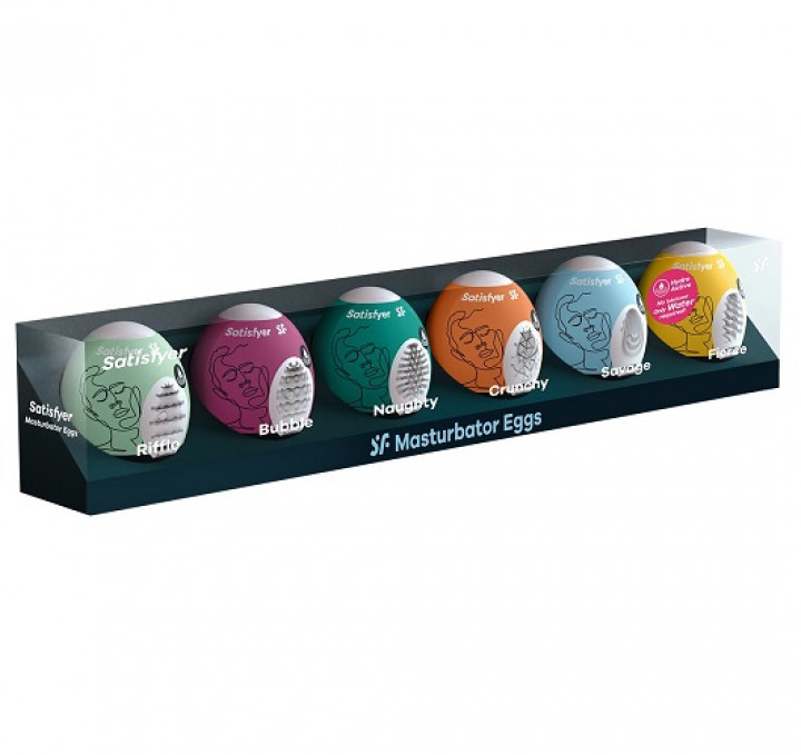 Satisfyer Masturbator Eggs - Riffle + Bubble + Naughty + Crunchy + Savage + Fierce