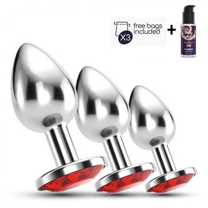 Plugs Anais Crushious Bijou Anal Wet Train Trio - Vermelho