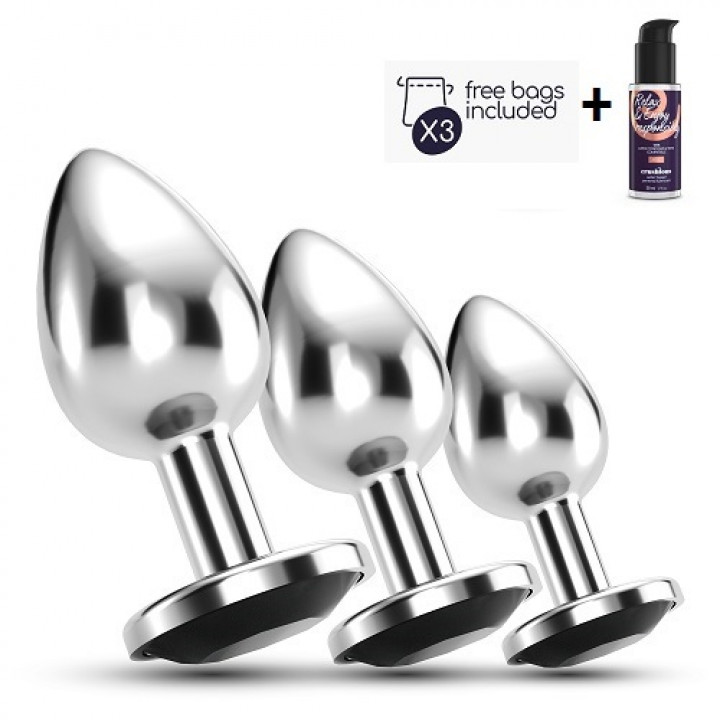 Plugs Anais Crushious Bijou Anal Wet Train Trio - Preto