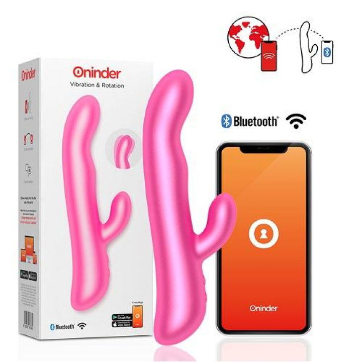 Oninder Rabbit & Rotation - Vibrador com App - Rosa