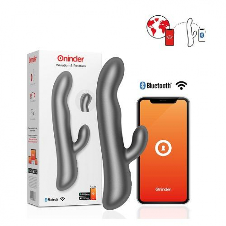Oninder Rabbit & Rotation - Vibrador com App - Preto
