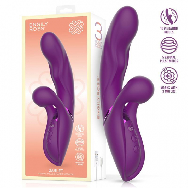Vibrador Engily Ross - Garlet - Vaginal Pulse and Rabbit Vibrator