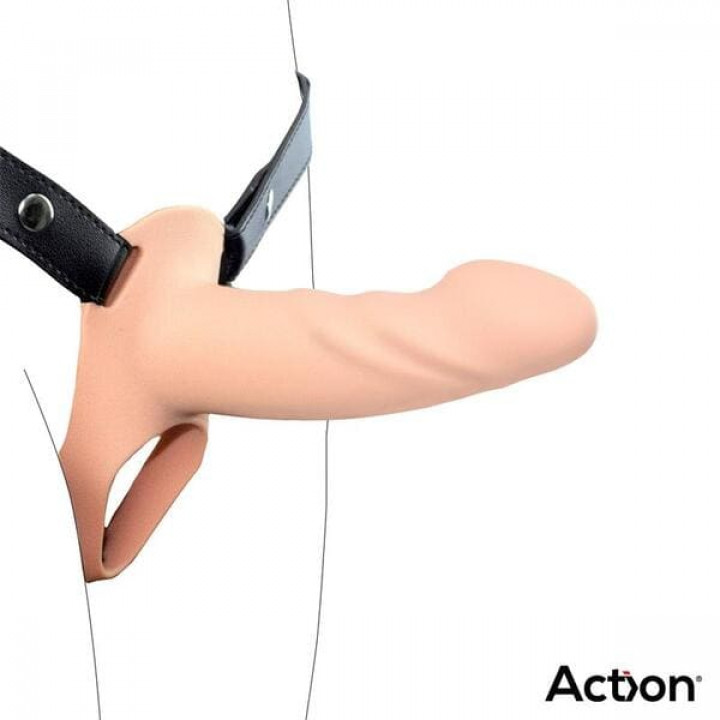 Strap-On com Dildo Oco Action Kevin - Natural S