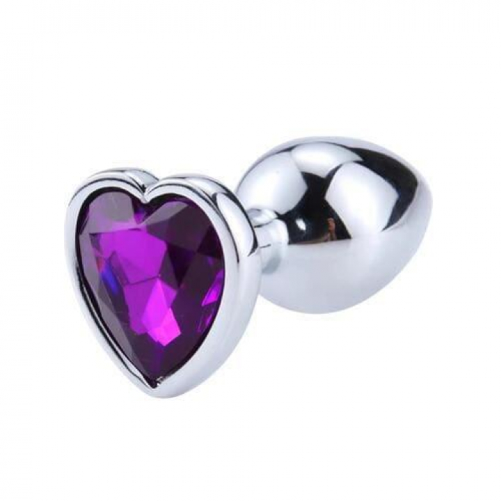 Plug Anal em Metal Afterdark - Coração Roxo - S