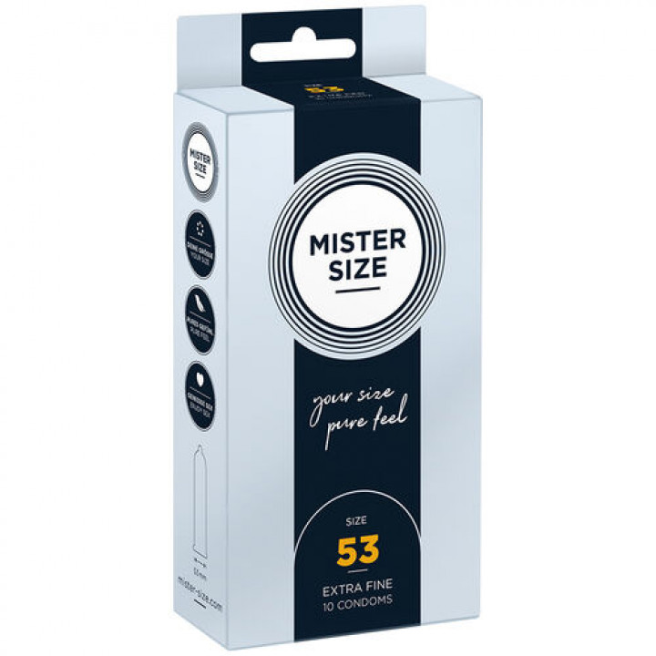 Preservativos Mister Size Pure Feel Extra Finos 53 MM - 10 uni