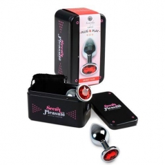 Plug Anal Metalico com Cristal Vermelho Secret Play - L