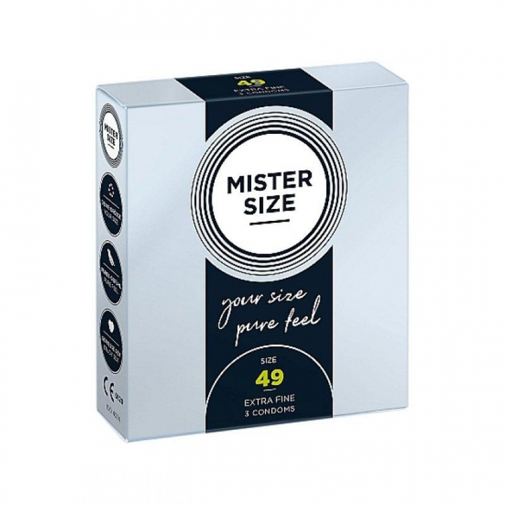 Preservativos Mister Size Pure Feel Extra Finos 49 MM - 3 uni