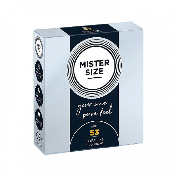 Preservativos Mister Size Pure Feel Extra Finos 53 MM - 3 uni