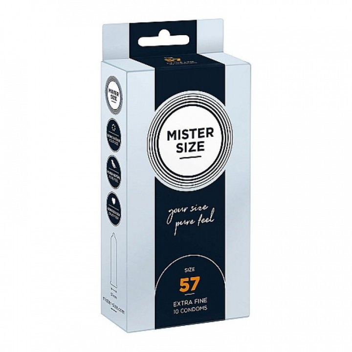 Preservativos Mister Size Pure Feel Extra Finos 57 MM - 10 uni