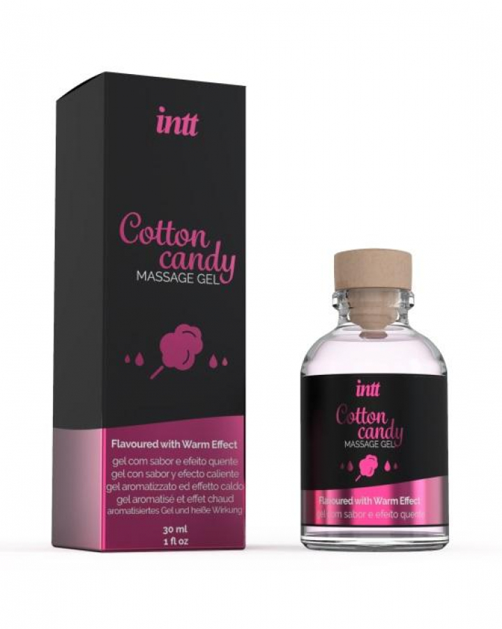 Intt Cotton Candy - Gel Massagem Com Sabor e Efeito Quente 30ml