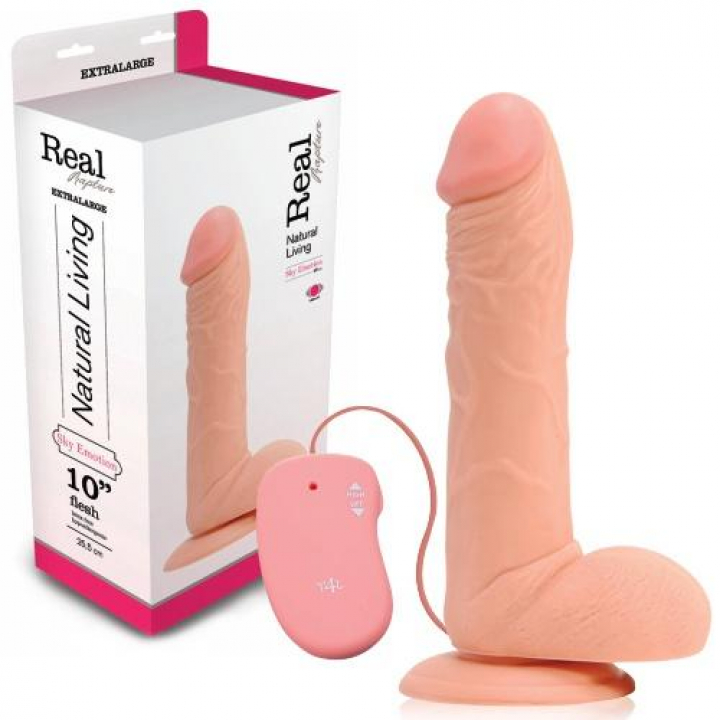 Vibrador Realístico Real Rapture Sky Emotion 10 - 25,5 cm Branco