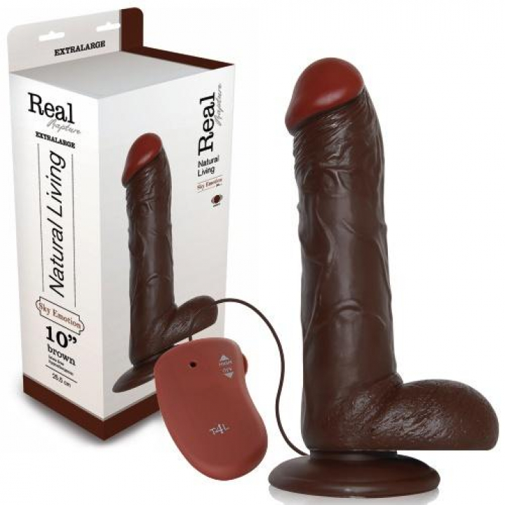 Vibrador Realístico Real Rapture Sky Emotion 10 - 25,5 cm Preto