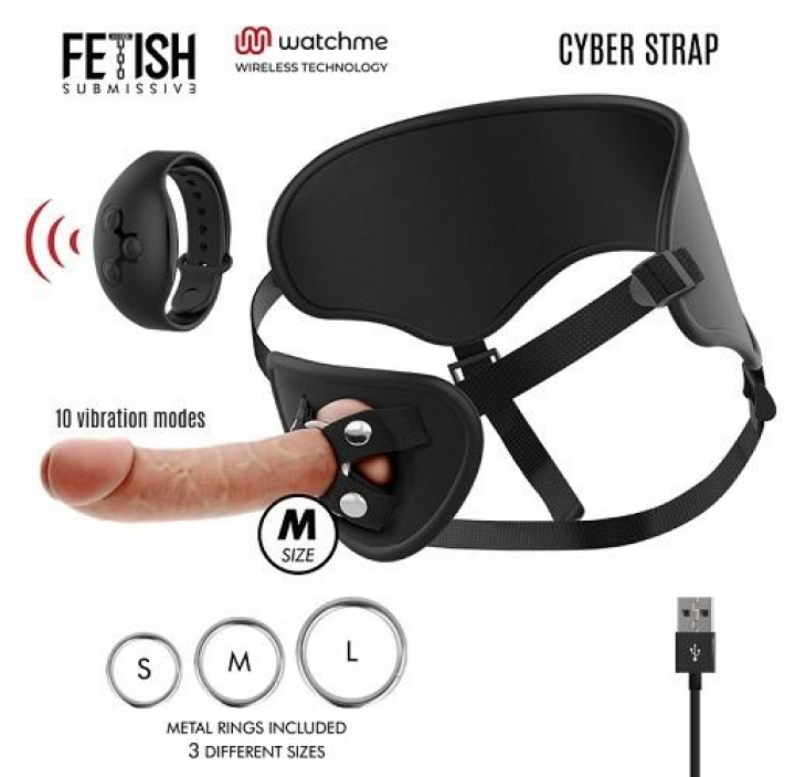 Strap On Fetish Submissive Cyber Strap com Controlo Remoto - M